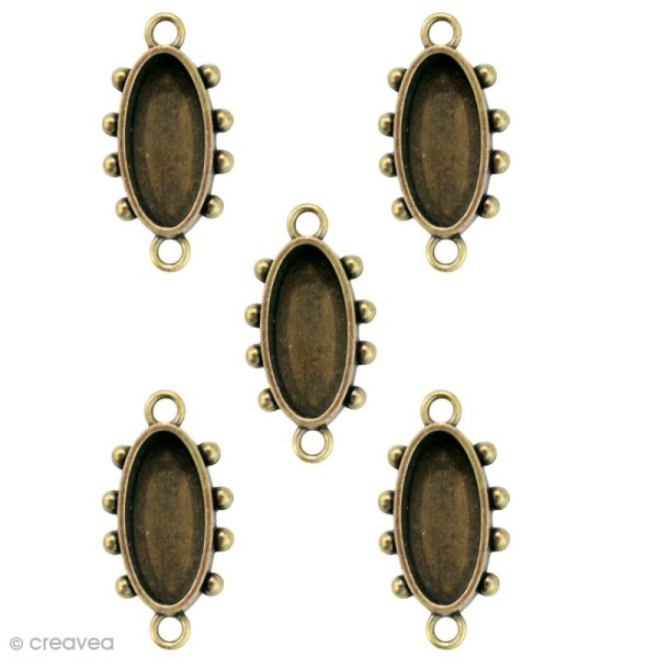 Lot de support Ovale Spellbinders pour bijoux résine - Bronze - 5 pcs - Photo n°1