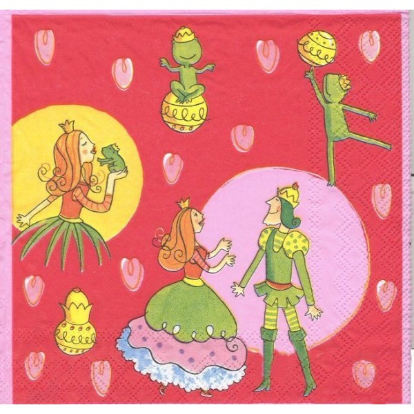 4 Serviettes en papier Prince et Princesse Format Lunch Decoupage Decopatch 2572-9834-99 Stewo - Photo n°1