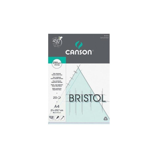 Bloc Canson - Bristol 250g Papiers:20F / 21x29,7 A4 - Photo n°1