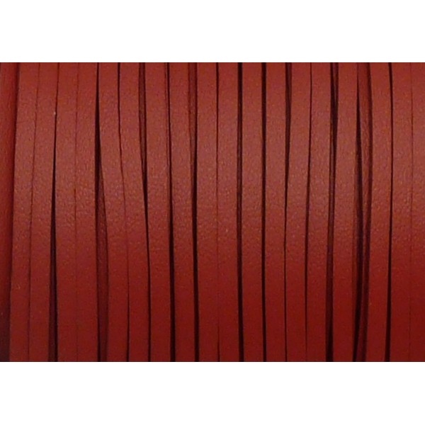 1m Lanière Cuir Synthétique De Couleur Rouge 2,5mm - Photo n°1