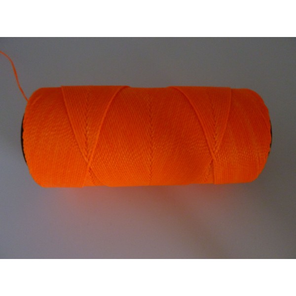 Fil Polyester Ciré De Couleur Orange Fluo 0,8mm - Photo n°1