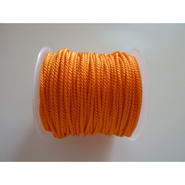 Fil Polyester De Couleur Orange Vif Brillant 1mm - Photo n°1