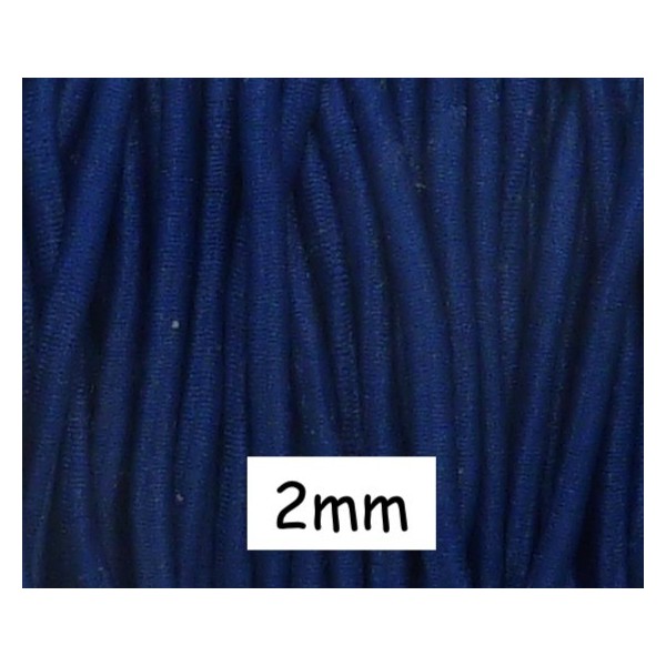 4m Elastique 2mm Rond De Couleur Bleu Outre Mer - Photo n°1