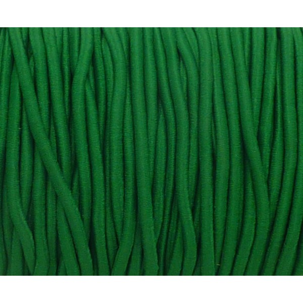 R-1m Fil Élastique 2mm De Couleur Vert Herbe, Vert Vif - Photo n°1