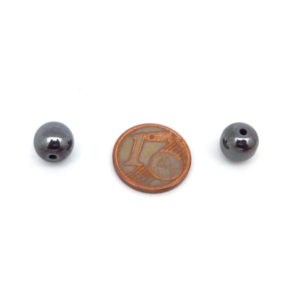 R-2 Perles Hématite Ronde, Boule 12mm - Photo n°4