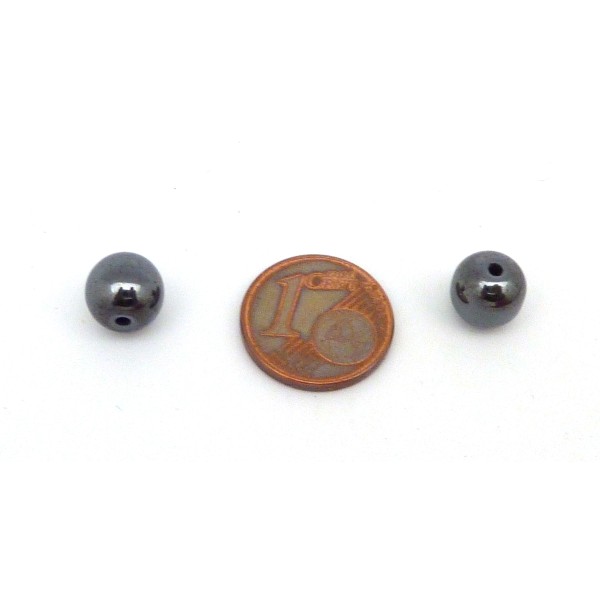 R-2 Perles Hématite Ronde, Boule 12mm - Photo n°5