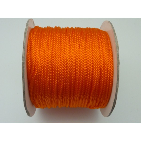 Fil Nylon De Couleur Orange Fluo Brillant 1,5 Mm - Photo n°1