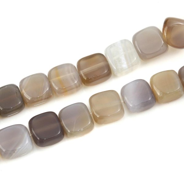 4 Perles Agate Rectangle 10-12mm Multicolores - SC0114164- - Photo n°1