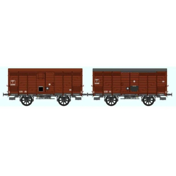 Set de 2 Wagons PRIMEUR PLM Type II ? Type III / Ep,III B  - Echelle HO - REE Modeles WB-262 - Photo n°1