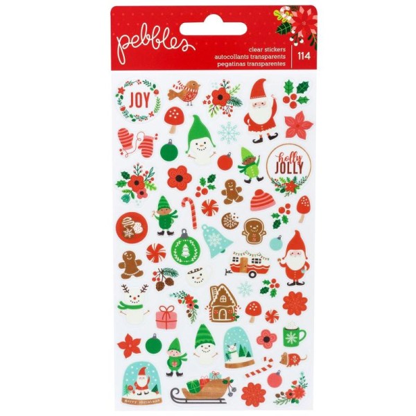 144 Mini stickers transparents de Noël - Photo n°1