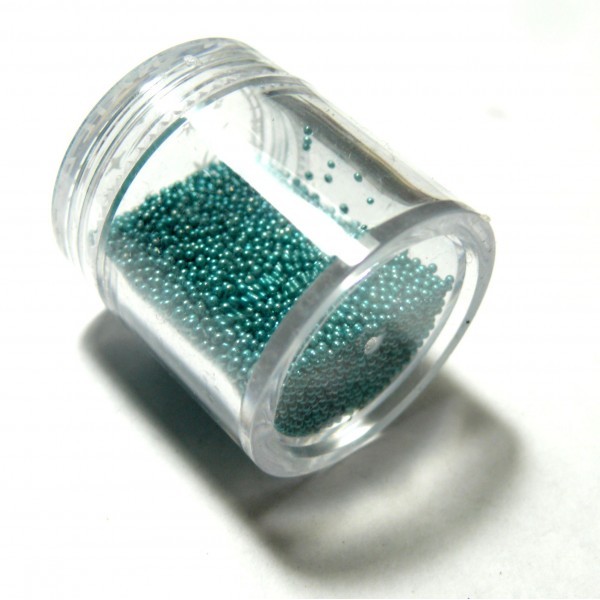 1 flacon fiole micro bille caviar Bleu Turquoise pour création scrapbooking - Photo n°1
