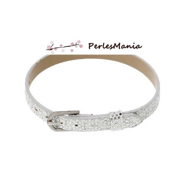 2 bracelets simili cuir EFFET DISCO ARGENT 22 cm ( S1158921 ) - Photo n°1