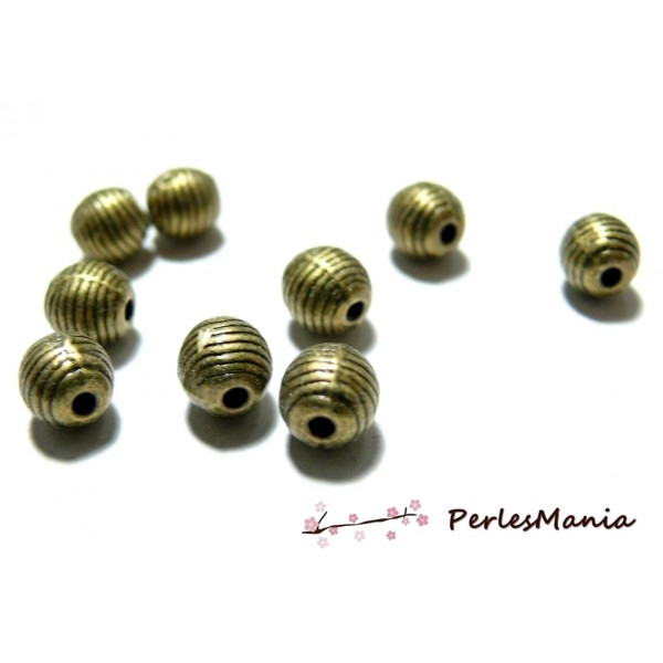 P6662BR PAX 50 perles intercalaires style rayures couleur Bronze - Photo n°1