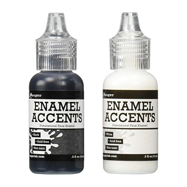 Vernis 3D Enamel Accents Pack de 2 Noir et Blanc 14 ml chacun Ranger GAC27355 - Photo n°1