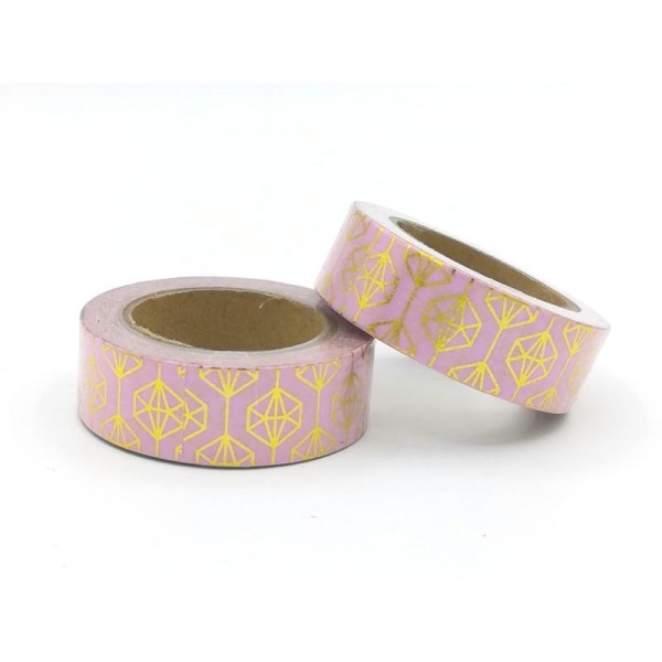 Masking tape foil rose motif géométriques dorés - Photo n°1