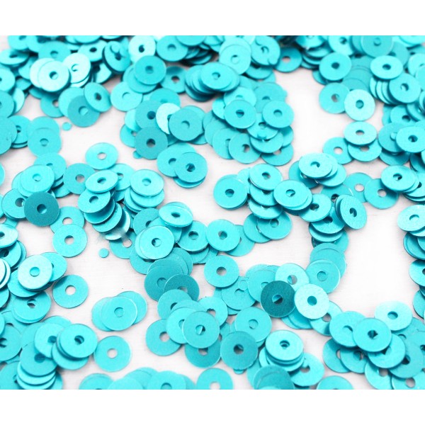 20g Mat Métallisé Turquoise Bleu Rond Plat Paillettes Confettis, Paillettes à Coudre Sur la Broche d - Photo n°1