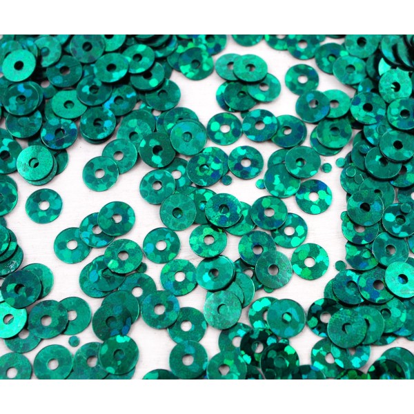 20g Métallique Vert Émeraude Glitter Sparkle Plate Ronde Paillettes Confettis, Paillettes à Coudre S - Photo n°1