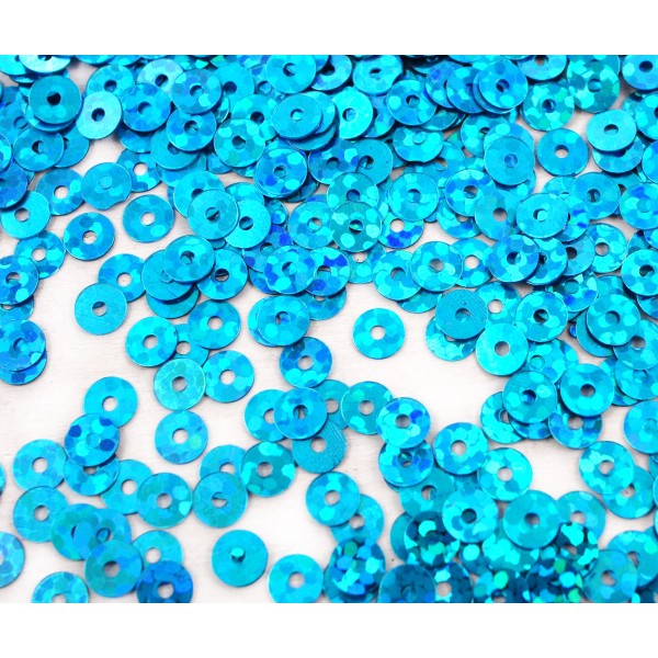 20g Métallisé Bleu Turquoise Glitter Sparkle Plate Ronde Paillettes Confettis, Paillettes à Coudre S - Photo n°1