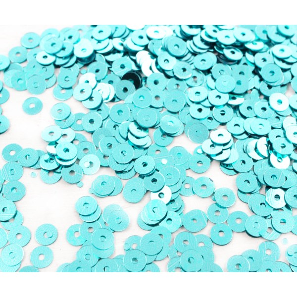 20g Métallisé Turquoise Bleu Rond Plat Paillettes Confettis, Paillettes à Coudre Sur la Broche de la - Photo n°1