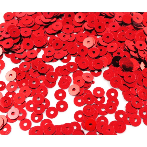 20g Metallic Rouge Rond Plat Paillettes Confettis, Paillettes à Coudre Sur la Broche de la Broderie - Photo n°1