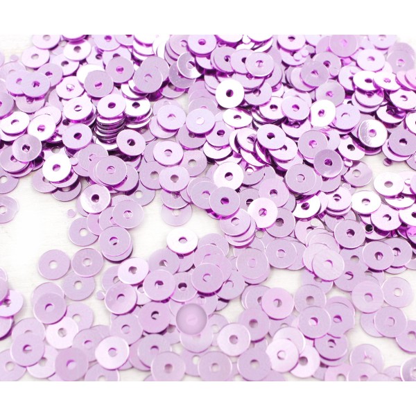 20g Métallisé Violet clair Rond Plat Paillettes Confettis, Paillettes à Coudre Sur la Broche de la B - Photo n°1