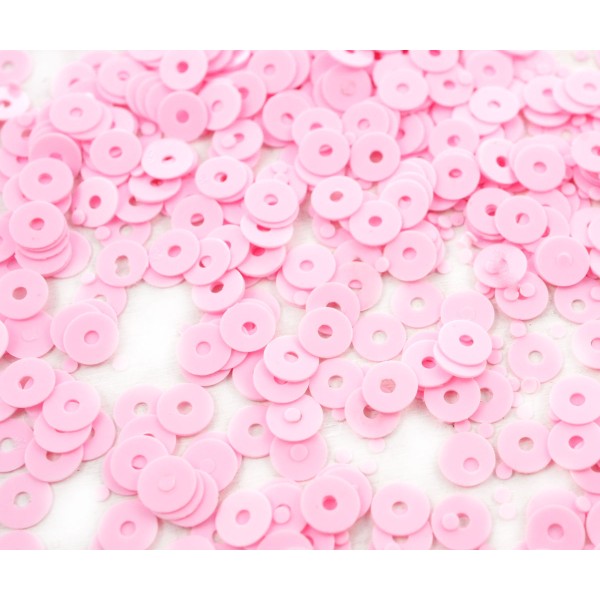 20g Opaque Rose Rond Plat Paillettes Confettis, Paillettes à Coudre Sur la Broche de la Broderie 4mm - Photo n°1