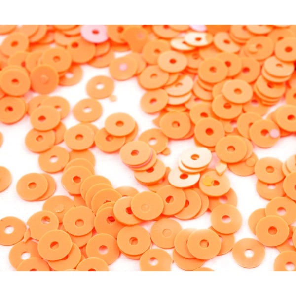 20g Opaque Orange Foncé Rond Plat Paillettes Confettis, Paillettes à Coudre Sur la Broche de la Brod - Photo n°1