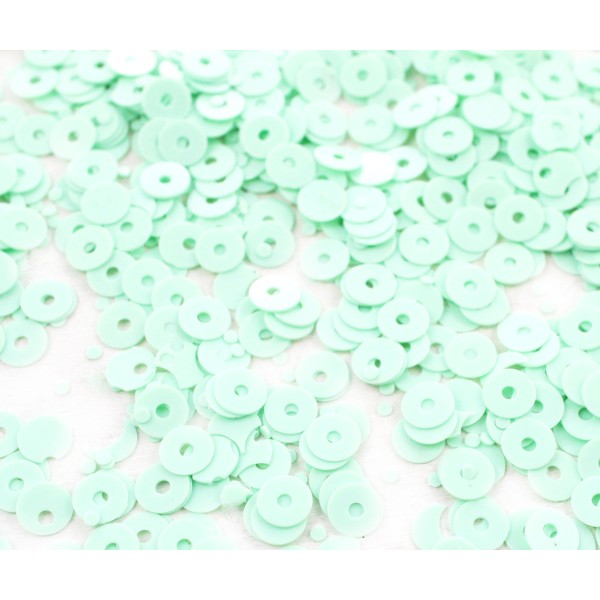 20g Opaque Turquoise Vert Rond Plat Paillettes Confettis, Paillettes à Coudre Sur la Broche de la Br - Photo n°1