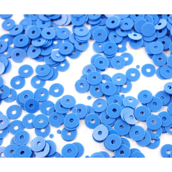 20g Opaque Bleu Rond Plat Paillettes Confettis, Paillettes à Coudre Sur la Broche de la Broderie 4mm - Photo n°1