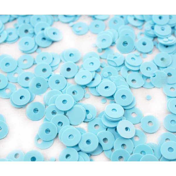 20g Opaque Turquoise Bleu Rond Plat Paillettes Confettis, Paillettes à Coudre Sur la Broche de la Br - Photo n°1