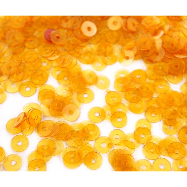 20g de Jaune Clair Orange Rond Plat Paillettes Confettis, Paillettes à Coudre Sur la Broche de la Br - Photo n°1