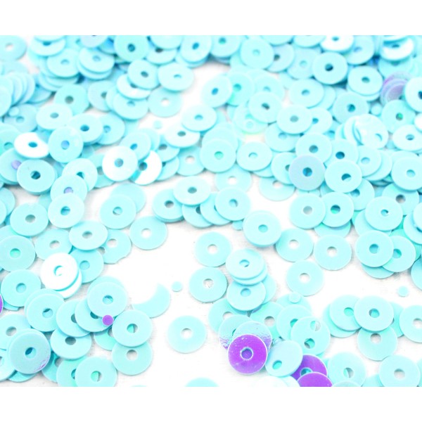 20g Bleu Turquoise AB Plate Ronde Paillettes Confettis, Paillettes à Coudre Sur la Broche de la Brod - Photo n°1