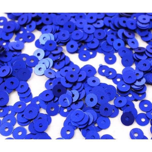 20g Mat Métallique Royal Bleu Rond Plat Paillettes Confettis, Paillettes à Coudre Sur la Broche de l - Photo n°1