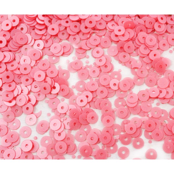 20g Mat Rose Rond Plat Paillettes Confettis, Paillettes à Coudre Sur la Broche de la Broderie 4mm, T - Photo n°1