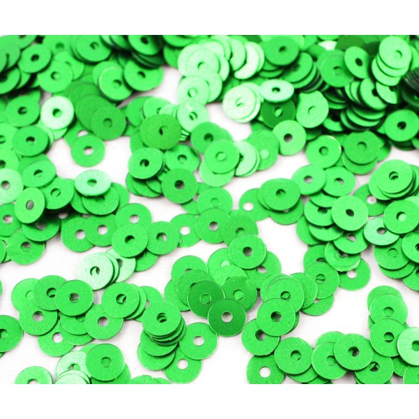 20g Mat Métallisé Vert Rond Plat Paillettes Confettis, Paillettes à Coudre Sur la Broche de la Brode - Photo n°1