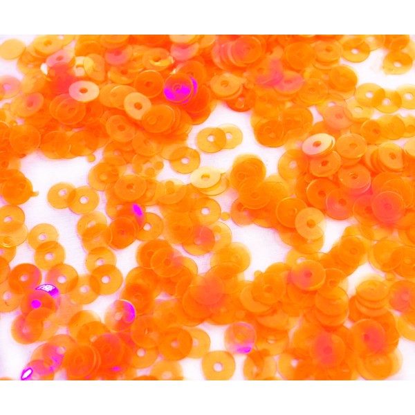 20g Clair Orange Rond Plat Paillettes Confettis, Paillettes à Coudre Sur la Broche de la Broderie 4m - Photo n°1