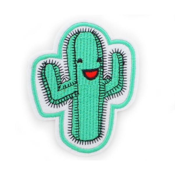 1pc Heureux de Cactus Tissu cousu Brodé à Coudre Appliques le Patch de BRICOLAGE Art Cadeau Costume - Photo n°1
