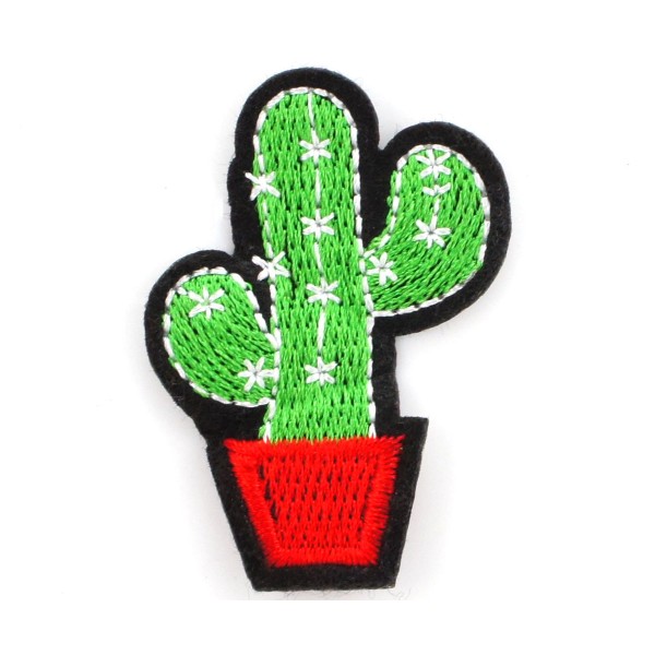 1pc Petit Cactus Tissu cousu Brodé à Coudre Appliques le Patch de BRICOLAGE Art Cadeau Costume de Ba - Photo n°1