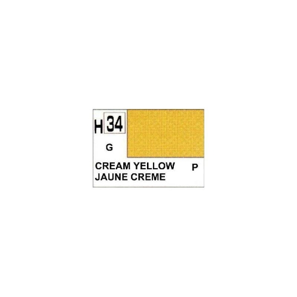 Jaune Crème Brillant peinture acrylique 10 ml - Gunze H34 - Photo n°1