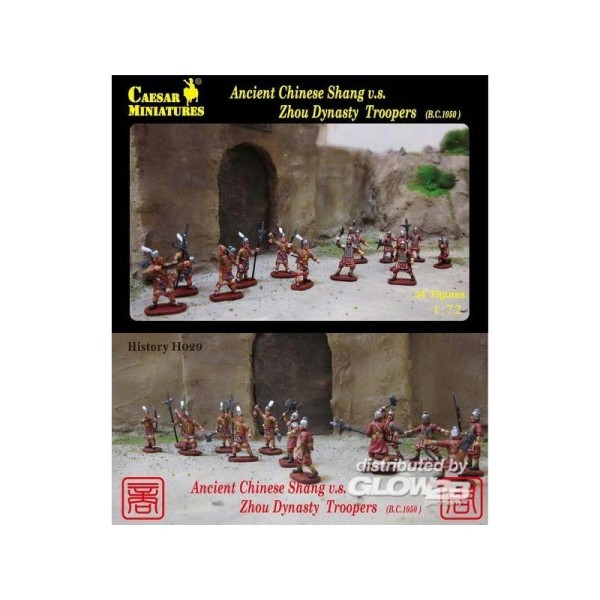 Figurines maquettes Ancient Shang chinois vs Zhou Dynasty Troopers - Echelle 1/72 - Photo n°1