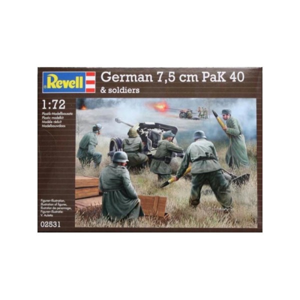 Figurines German 7,5 cm PaK 40 and Soldiers - Echelle 1/76 - Photo n°1