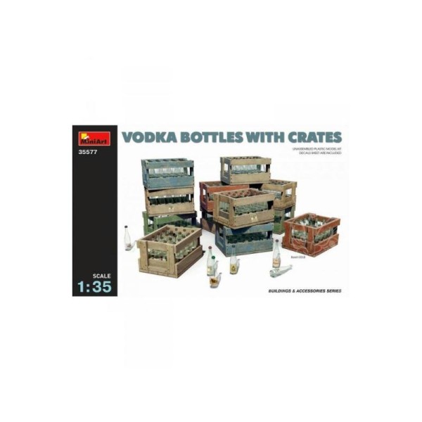 Figurine Bouteilles de vodka avec caisses - Echelle 1/35 - Photo n°1