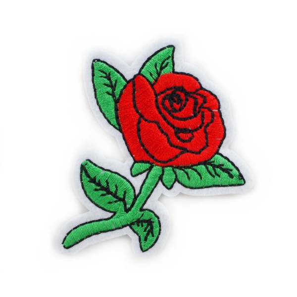1pc Rose Rouge Fleur cousu Brodé à Coudre Appliques le Patch de BRICOLAGE Art Cadeau Costume de Badg - Photo n°1