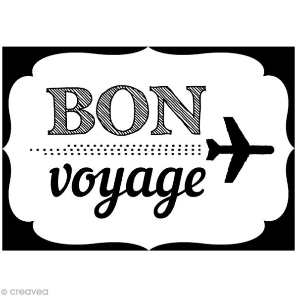 Tampon bois Voyage - Bon voyage - 4,7 x 3,5 cm - Photo n°1