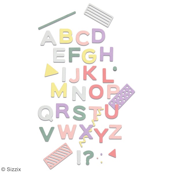 Matrice Sizzix Thinlits - Alphabet majuscule Pop Art - 37 pcs - Photo n°1