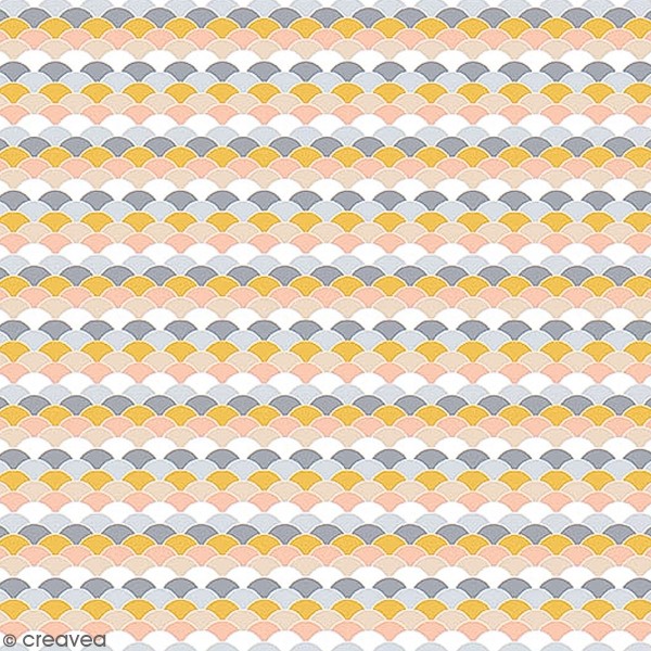 Grand coupon de tissu coton microfibre - Collection Menphis - Ecailles - 300 x 160 cm - Photo n°1