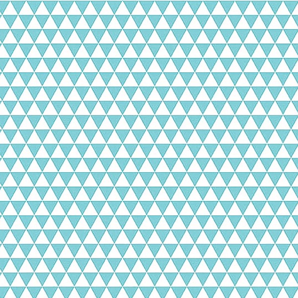 Grand coupon de tissu coton microfibre - Motif Triangle - Bleu clair - 300 x 160 cm - Photo n°1