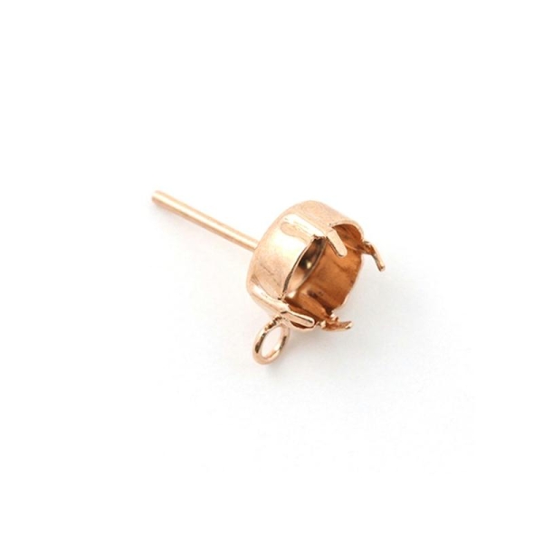 Boucles d'oreilles sertissure pour SS39 + anneau rose gold x2 - Photo n°1