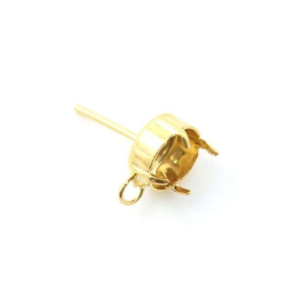 Boucles d'oreilles sertissure pour SS39 + anneau doré x2 - Photo n°1