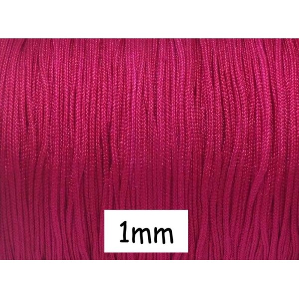 10m Fil De Jade 1mm Couleur Rose Fuchsia - Idéal Noeud Coulissant - Wrap - Shamballa - Photo n°1